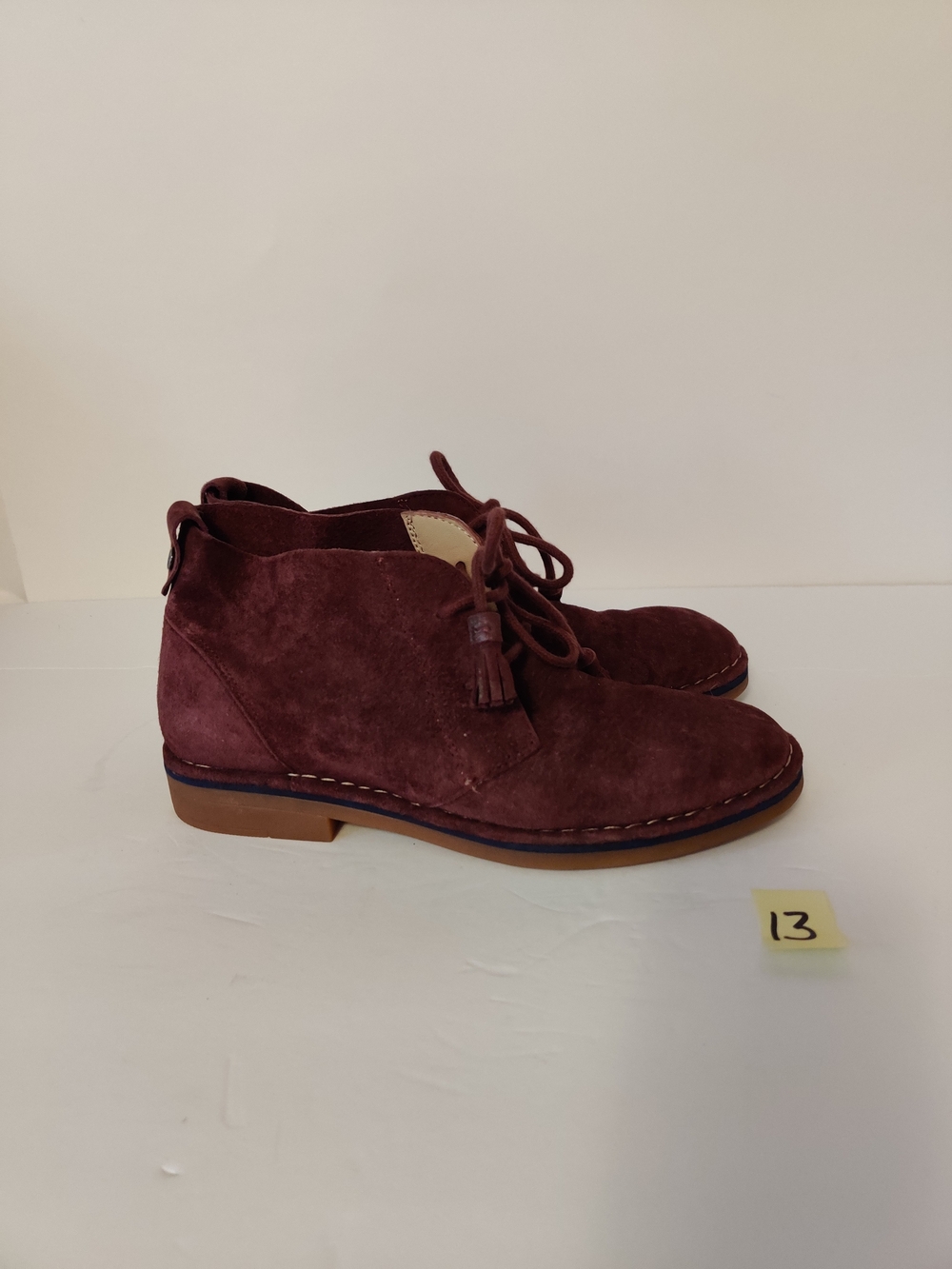 Hush Puppies Burgundy Suede Lace-Up Ankle Boots 6.5
